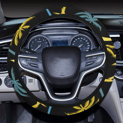 Palm Tree Pattern Steering Wheel Cover with Elastic Edge