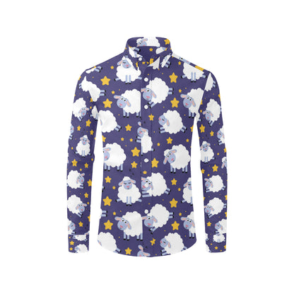 Sheep Pattern Print Design 03 Men's Long Sleeve Shirt