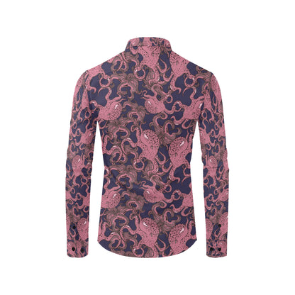 Octopus Pattern Print Design A03 Men's Long Sleeve Shirt