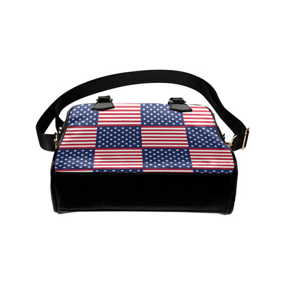 Patriotic US Flag Pattern Print Design A03 Shoulder Handbag