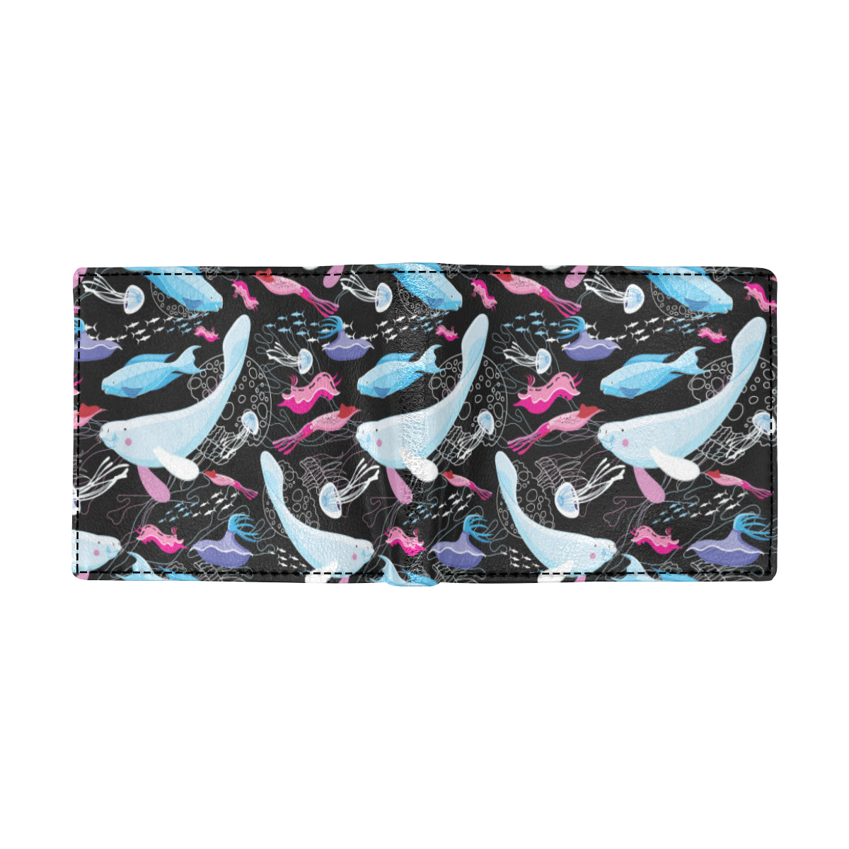Manatee Pattern Print Design 02 Men's ID Card Wallet