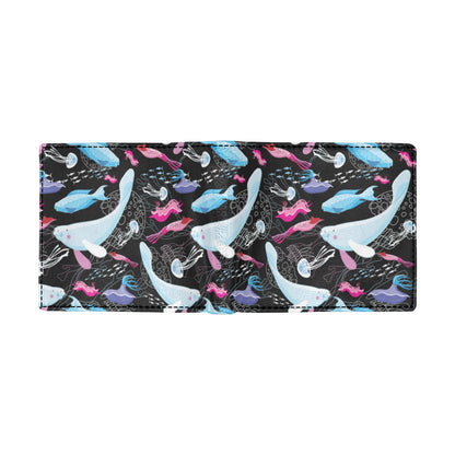 Manatee Pattern Print Design 02 Men's ID Card Wallet