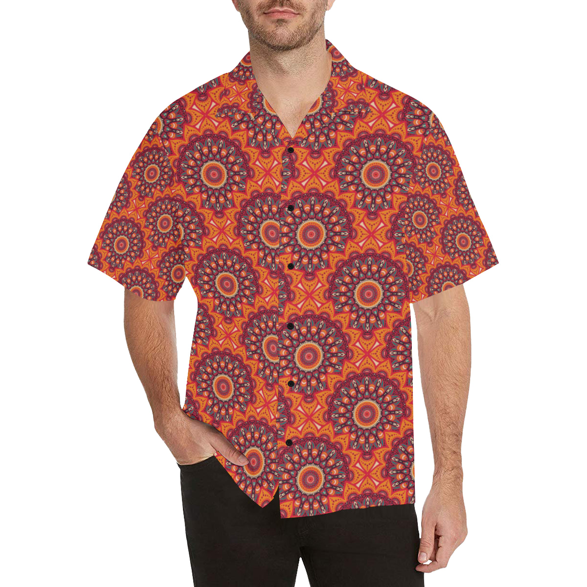 Bohemian Pattern Print Design 04 Men's Hawaiian Shirt