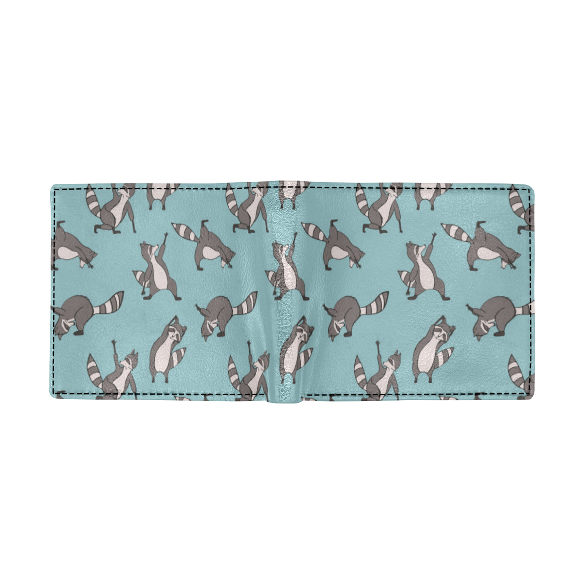 Raccoon Pattern Print Design A07 Men's ID Card Wallet