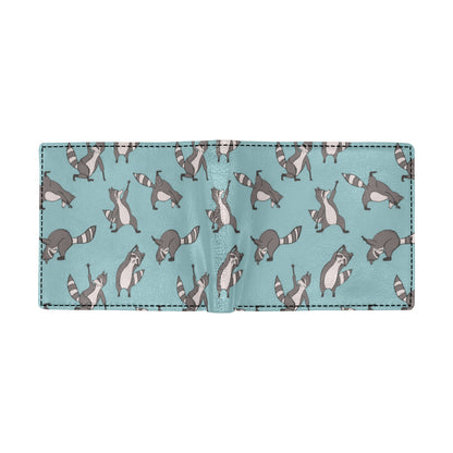 Raccoon Pattern Print Design A07 Men's ID Card Wallet