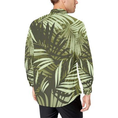 Palm Leaves Pattern Print Design PL05 Men's Long Sleeve Shirt
