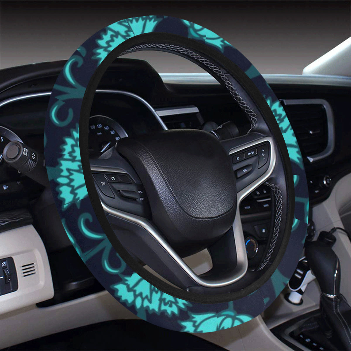 Carnations Pattern Print Design CN06 Steering Wheel Cover with Elastic Edge
