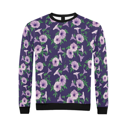 Morning Glory Pattern Print Design MG01 Men Long Sleeve Sweatshirt