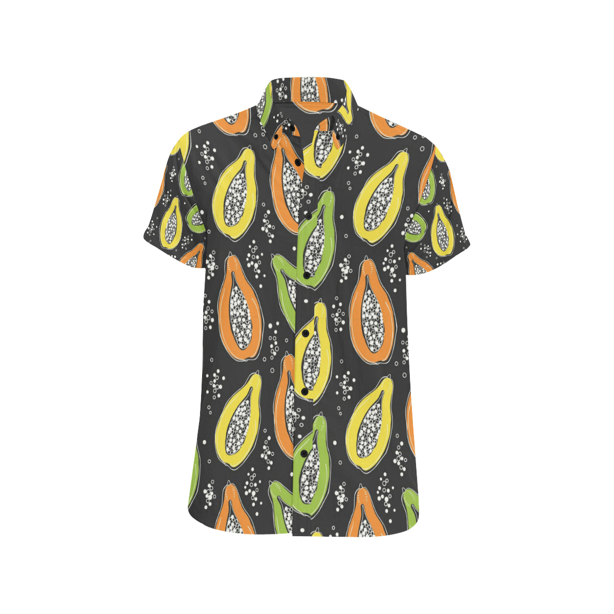 Papaya Pattern Print Design PP05 Men's Short Sleeve Button Up Shirt