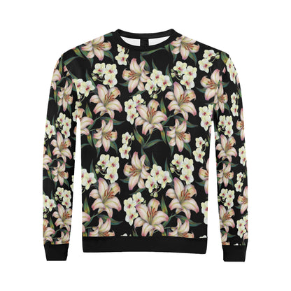 Lily Pattern Print Design LY03 Men Long Sleeve Sweatshirt