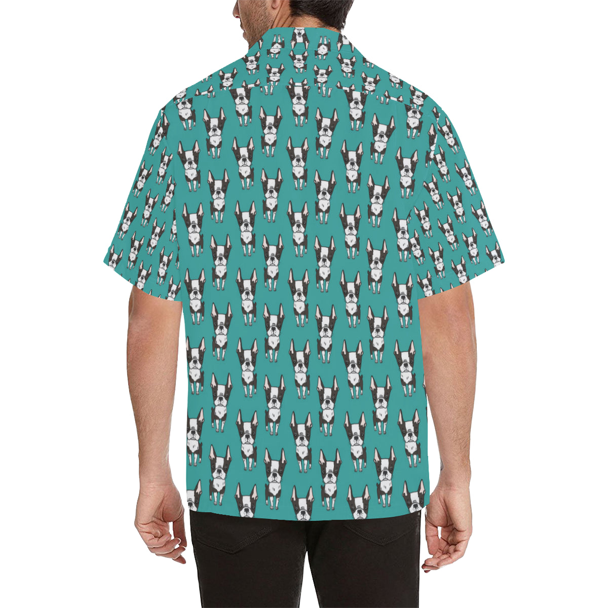 Boston Terrier Pattern Print Design 04 Men's Hawaiian Shirt