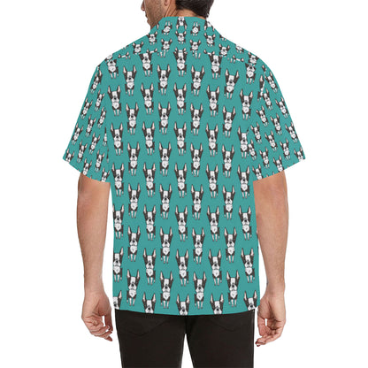Boston Terrier Pattern Print Design 04 Men's Hawaiian Shirt