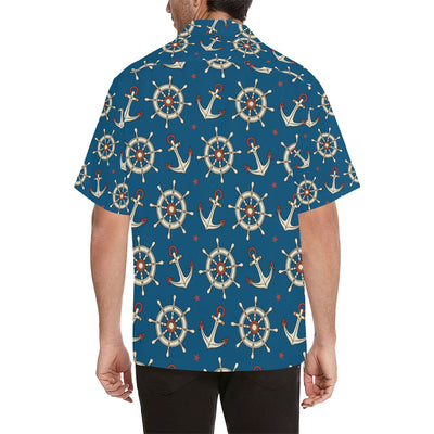 Anchor Pattern Print Design 02 Men's Hawaiian Shirt