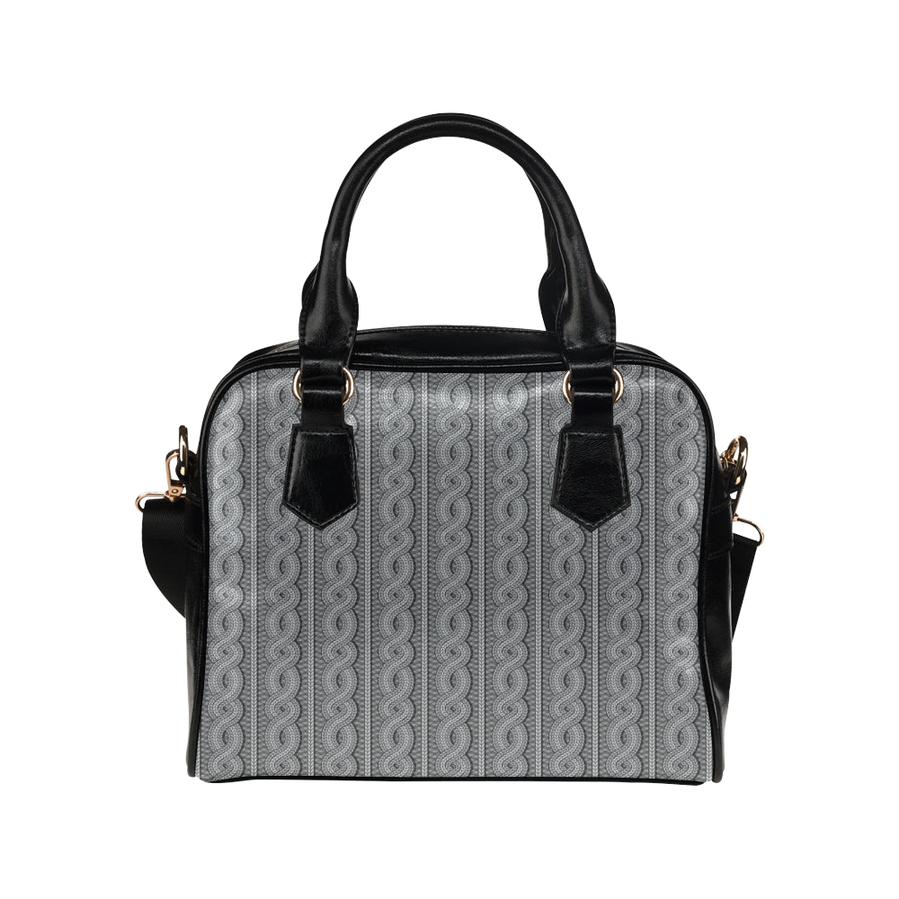 Cable Knit Pattern Print Design 01 Shoulder Handbag
