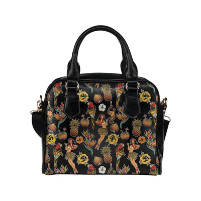 Hula Dancers Hawaiian Style Pattern Print Design 0 Shoulder Handbag