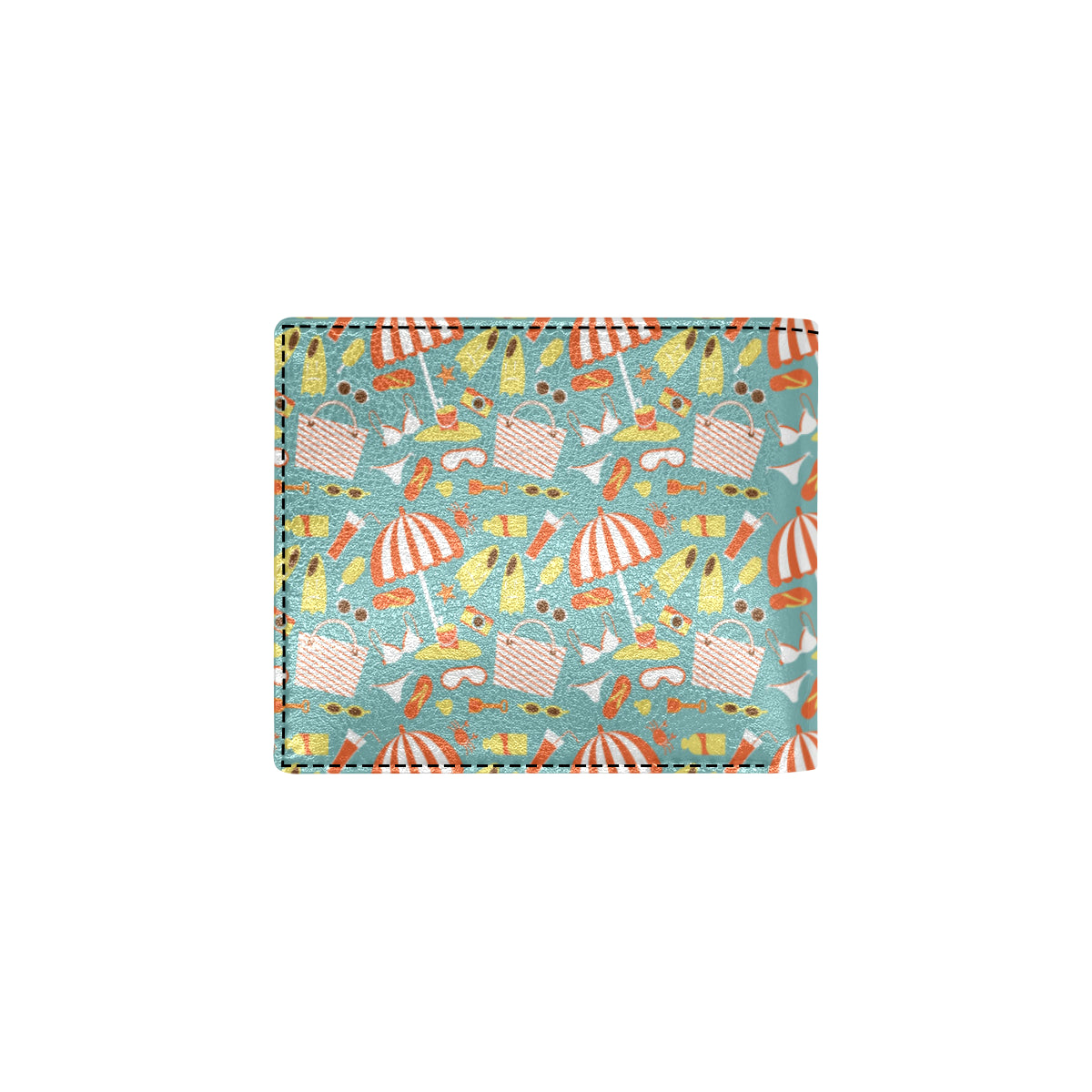 Beach Scene Pattern Print Design 02 Men's ID Card Wallet
