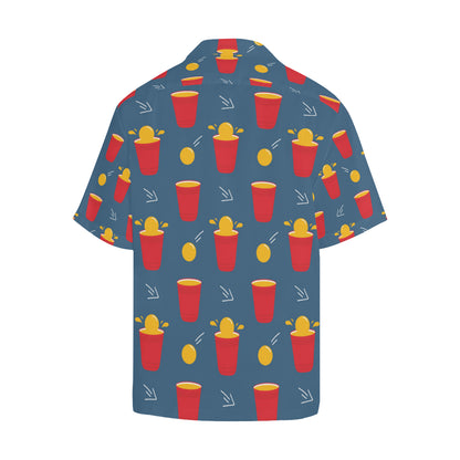 Beer Pong Pattern Print Design 02 Men's Hawaiian Shirt