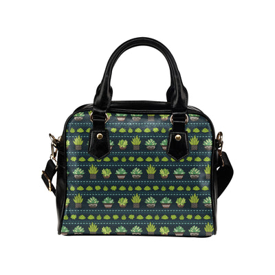 Cactus Pattern Print Design 07 Shoulder Handbag