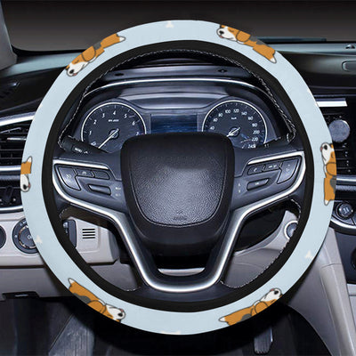 Beagle Pattern Print Design 06 Steering Wheel Cover with Elastic Edge