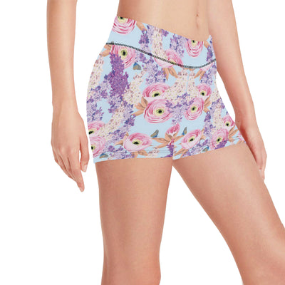 Lilac Pattern Print Design LI03 Yoga Shorts