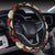 Skull Roses Design Themed Print Steering Wheel Cover with Elastic Edge