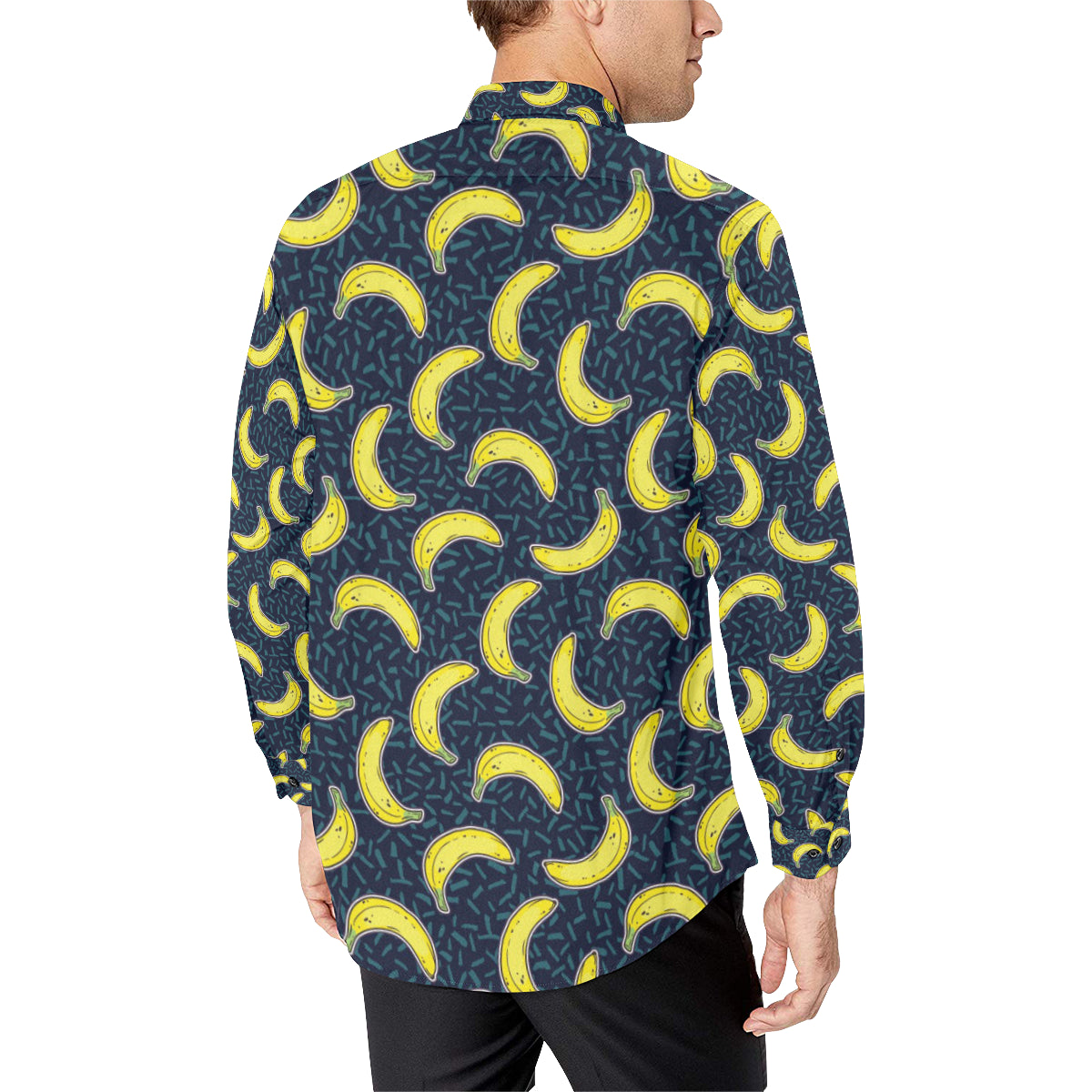 Banana Pattern Print Design BA09 Men's Long Sleeve Shirt
