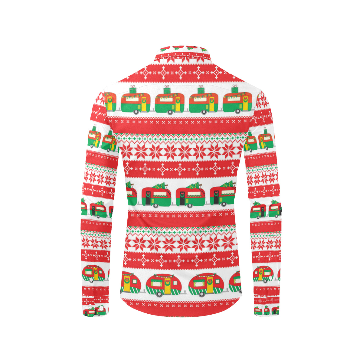 Camper Camping Ugly Christmas Design Print Men's Long Sleeve Shirt