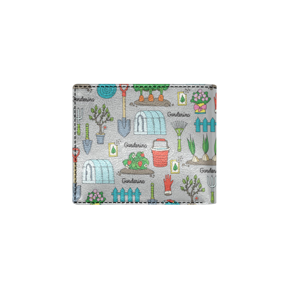 Gardening Pattern Print Design G07 Men's ID Card Wallet