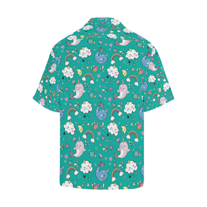 Narwhal Pattern Print Design 04 Men's Hawaiian Shirt