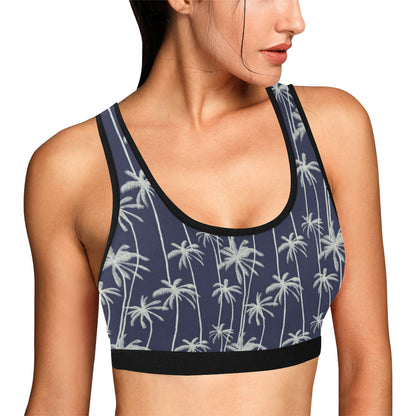 Palm Tree Pattern Print Design PT06 Sports Bra