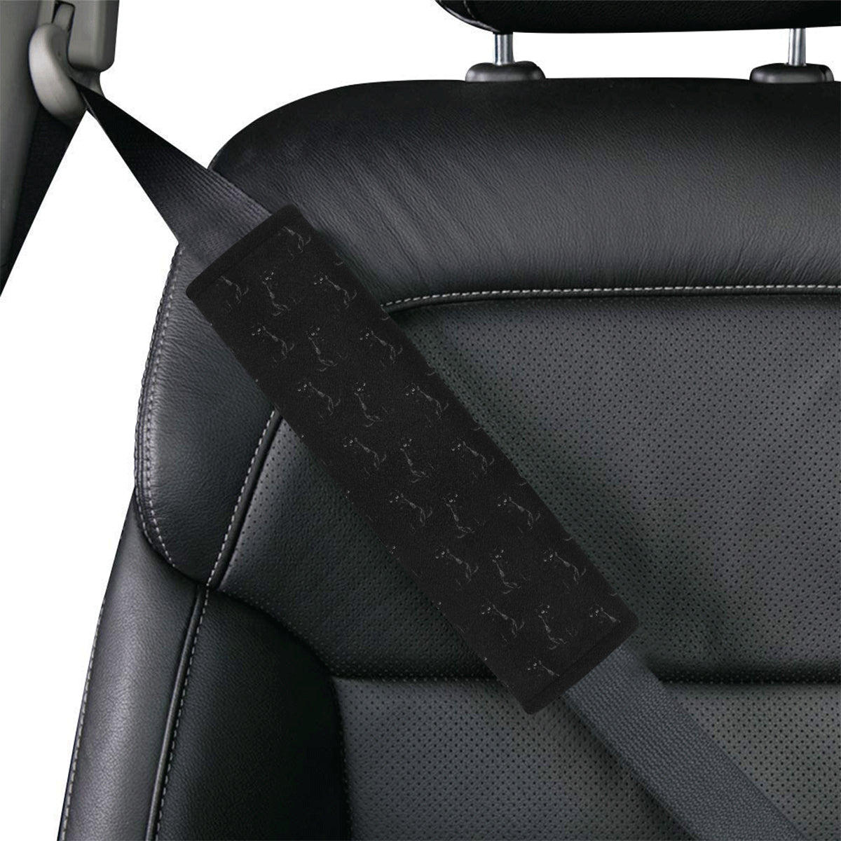 Black Cat Pattern Print Design 03 Car Seat Belt Cover