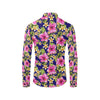 Pink Hibiscus Pattern Print Design HB027 Men's Long Sleeve Shirt