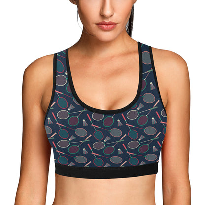 Badminton Pattern Print Design 03 Sports Bra