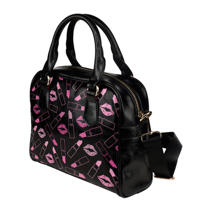 Lipstick Pink Pattern Print Design 01 Shoulder Handbag