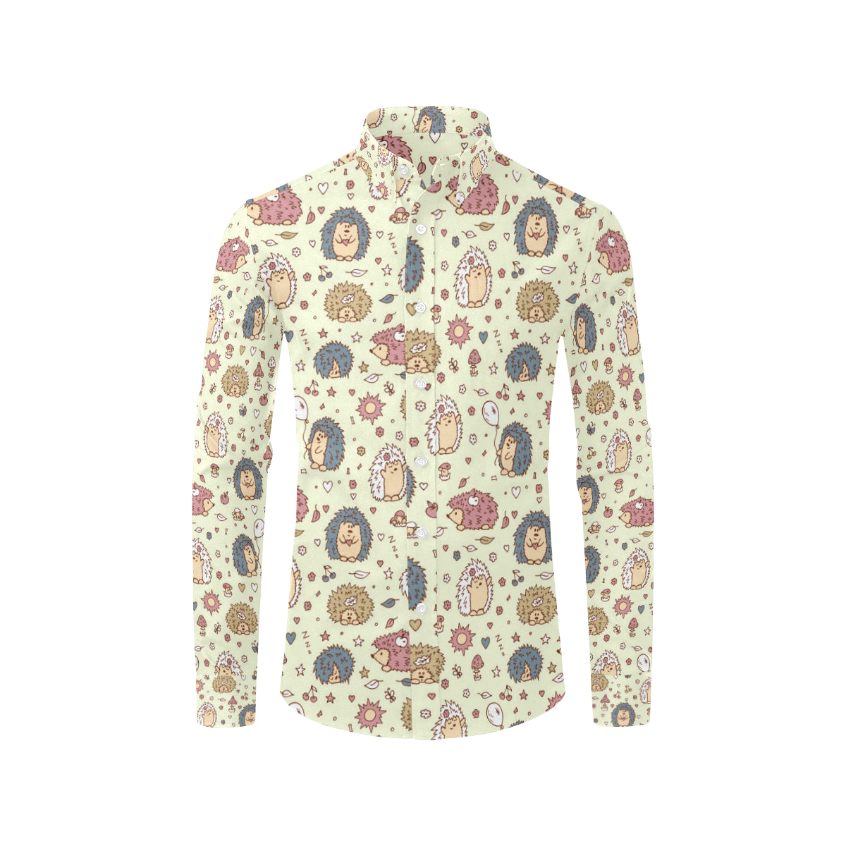 Hedgehog Cute Pattern Print Design 01 Men's Long Sleeve Shirt