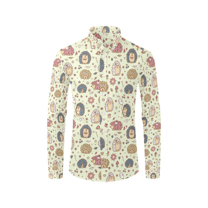 Hedgehog Cute Pattern Print Design 01 Men's Long Sleeve Shirt