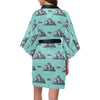 Mountain Pattern Print Design 01 Women's Short Kimono