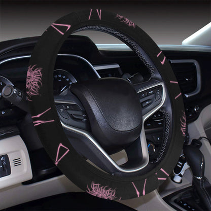 Flamingo Pink Print Pattern Steering Wheel Cover with Elastic Edge