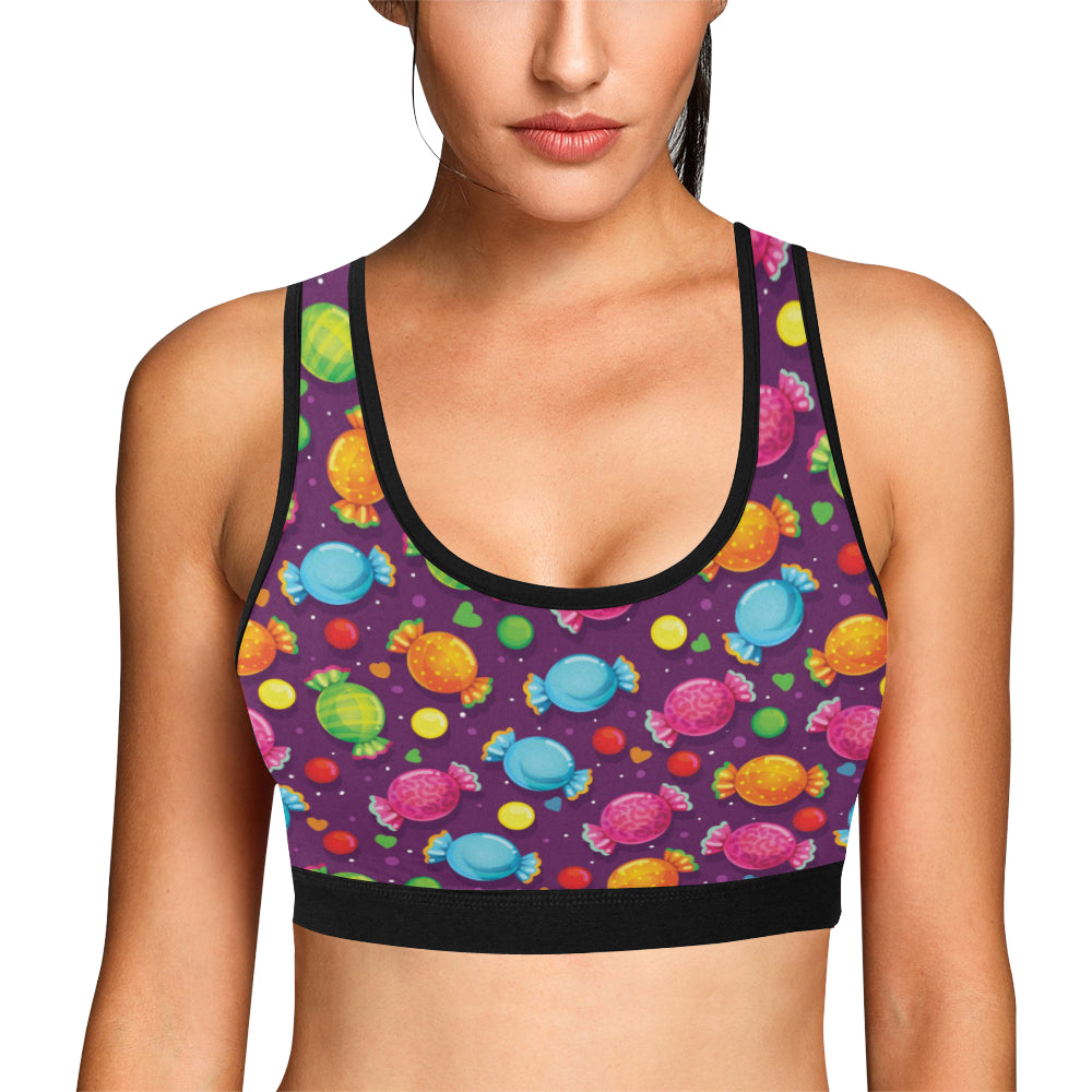 Candy Pattern Print Design CA05 Sports Bra