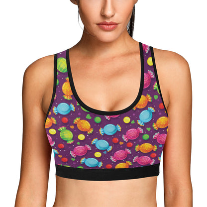 Candy Pattern Print Design CA05 Sports Bra