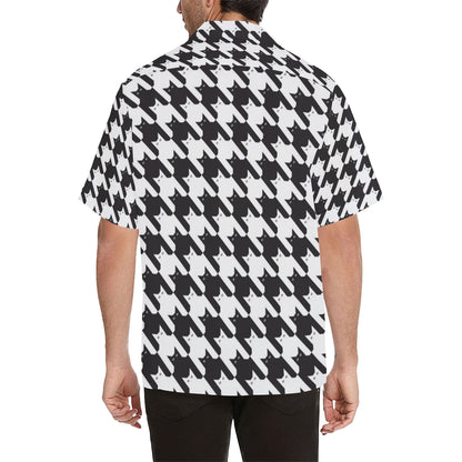 Cat HoundstoothPattern Print Design 01 Men's Hawaiian Shirt