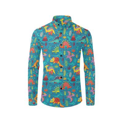 Dinosaur Cartoon Style Men's Long Sleeve Shirt