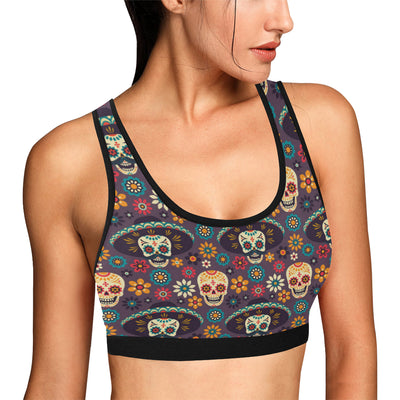 sugar skull Maxican Pattern Sports Bra