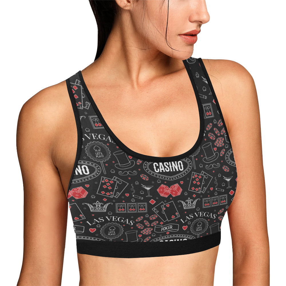 Casino Pattern Print Design 04 Sports Bra