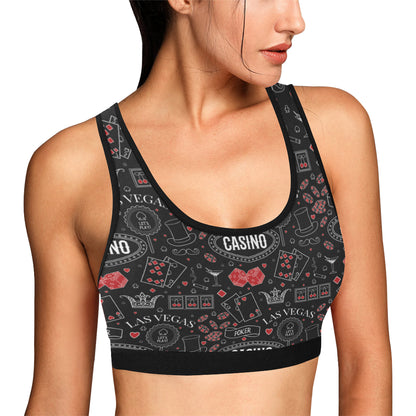 Casino Pattern Print Design 04 Sports Bra