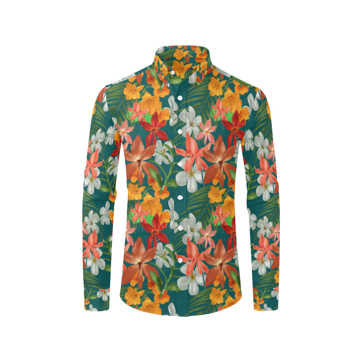 Amaryllis Pattern Print Design AL06 Men's Long Sleeve Shirt