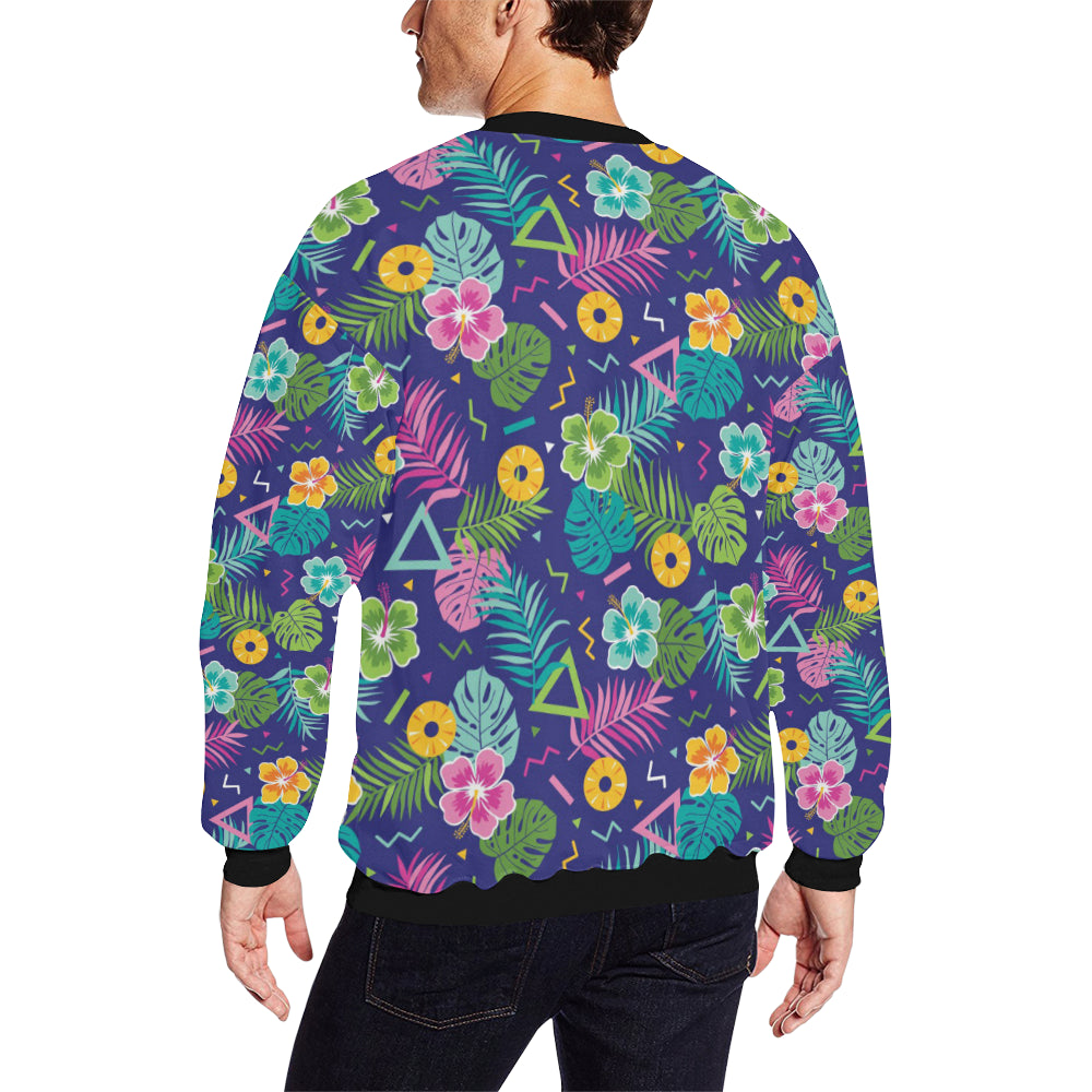 Hawaiian Themed Pattern Print Design H014 Men Long Sleeve Sweatshirt
