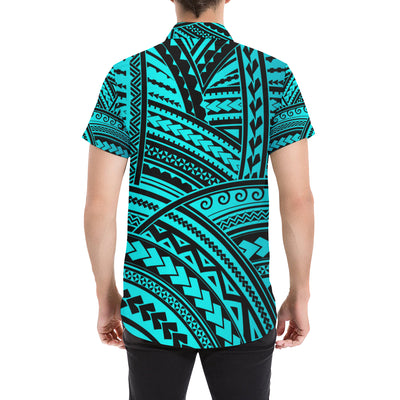 Polynesian Tribal Men's Short Sleeve Button Up Shirt