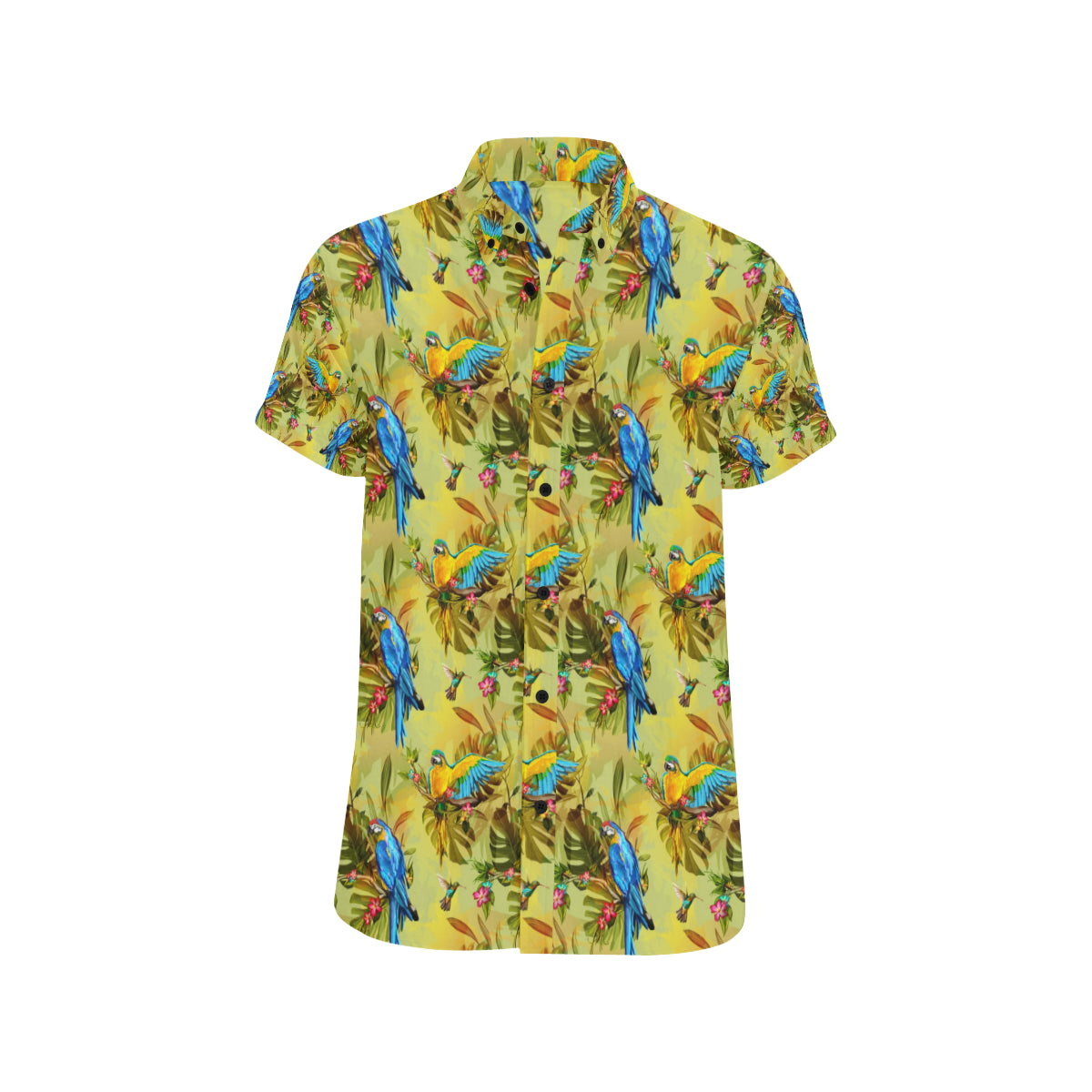 Parrot Pattern Print Design A02 Men's Short Sleeve Button Up Shirt