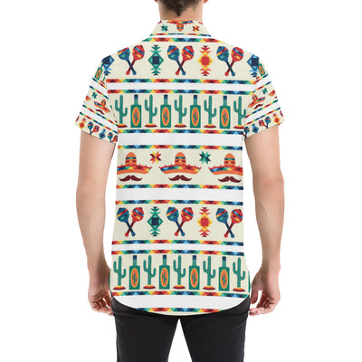 Maracas Mexican Pattern Print Design 01 Men's Short Sleeve Button Up Shirt